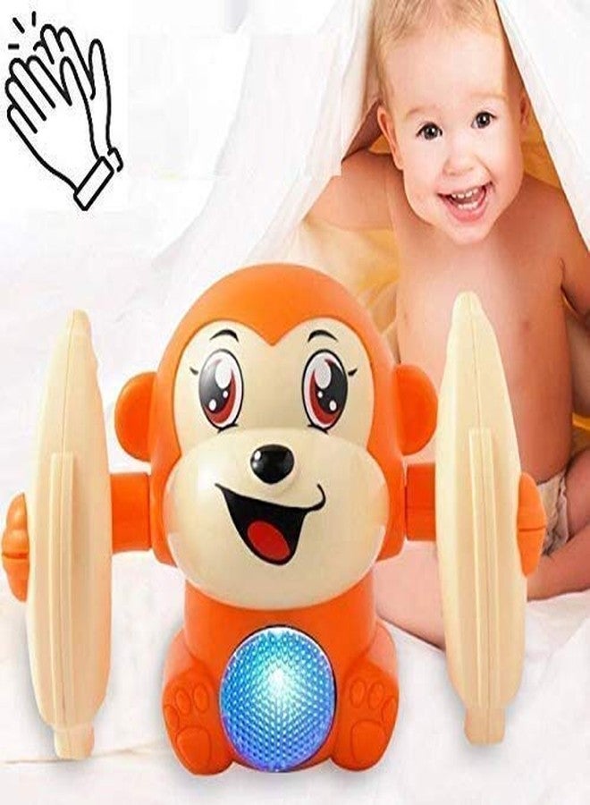 JAPSI Monkey Toy Tumble Monkey Sensor On-Off | Voice Activated Banana Monkey with Light and Musical |Dancing Monkey Spinning Monkey Rolling Monkey Doll Toys for Kids (Multicolor) - Image 2